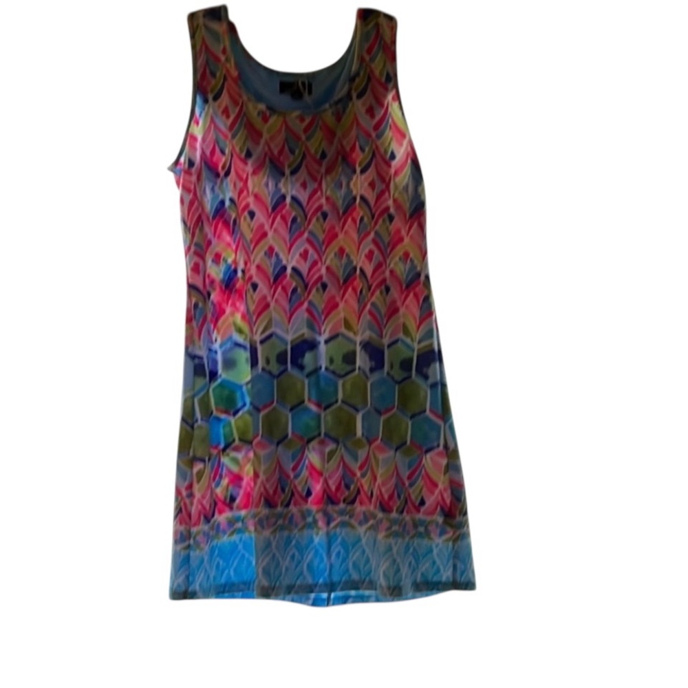 Colorful Geometric Sleeveless Dress